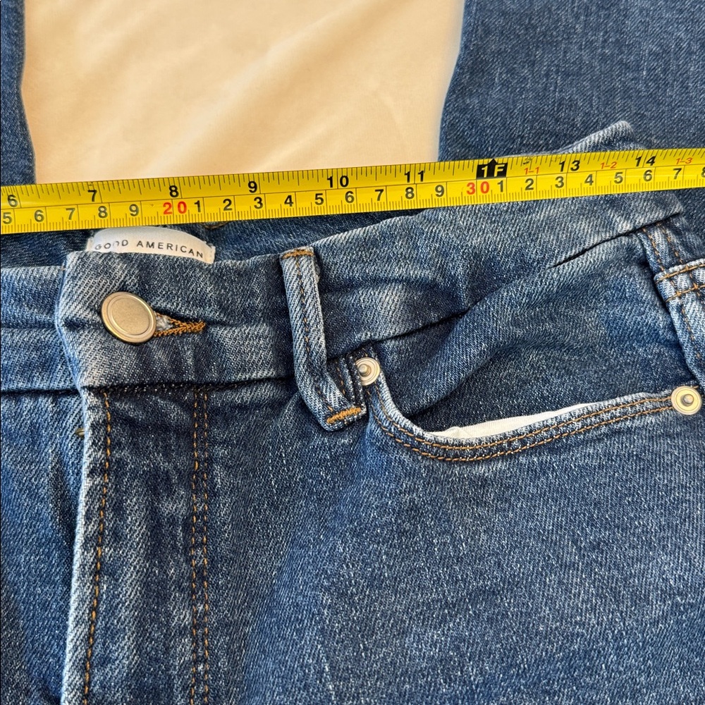Good American Good Skate Wide-Leg Jeans in Dark Blue Wash, sz 4 - Picture 7 of 7